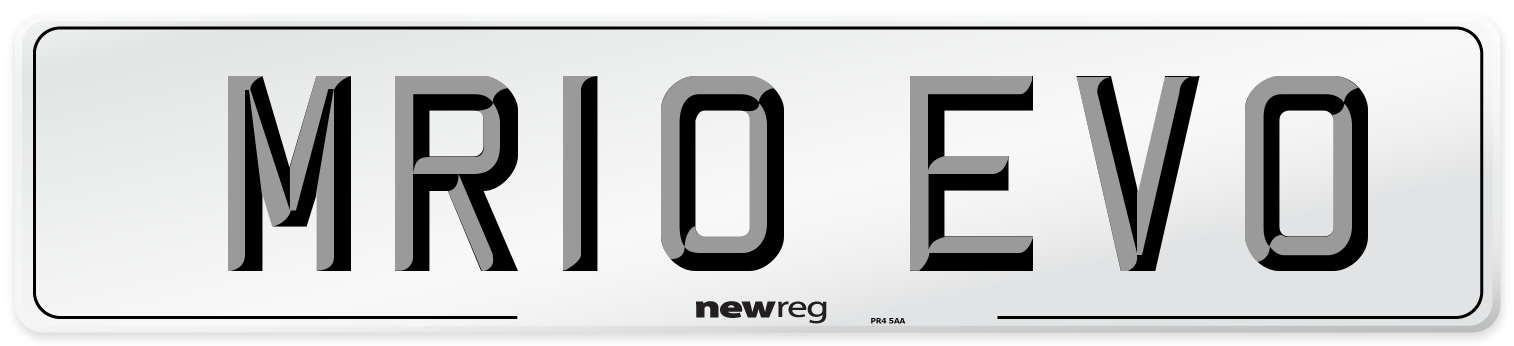 MR10 EVO Number Plate from New Reg